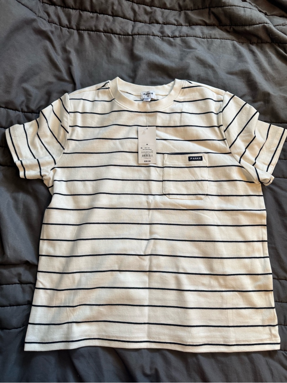 Parke x Target white and blue striped tee size M